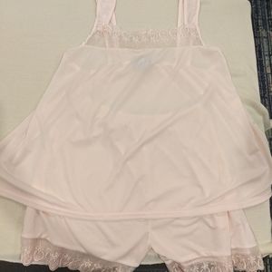 BOGO Cute Pink Tank & Short Pajama w/Lace Set, S